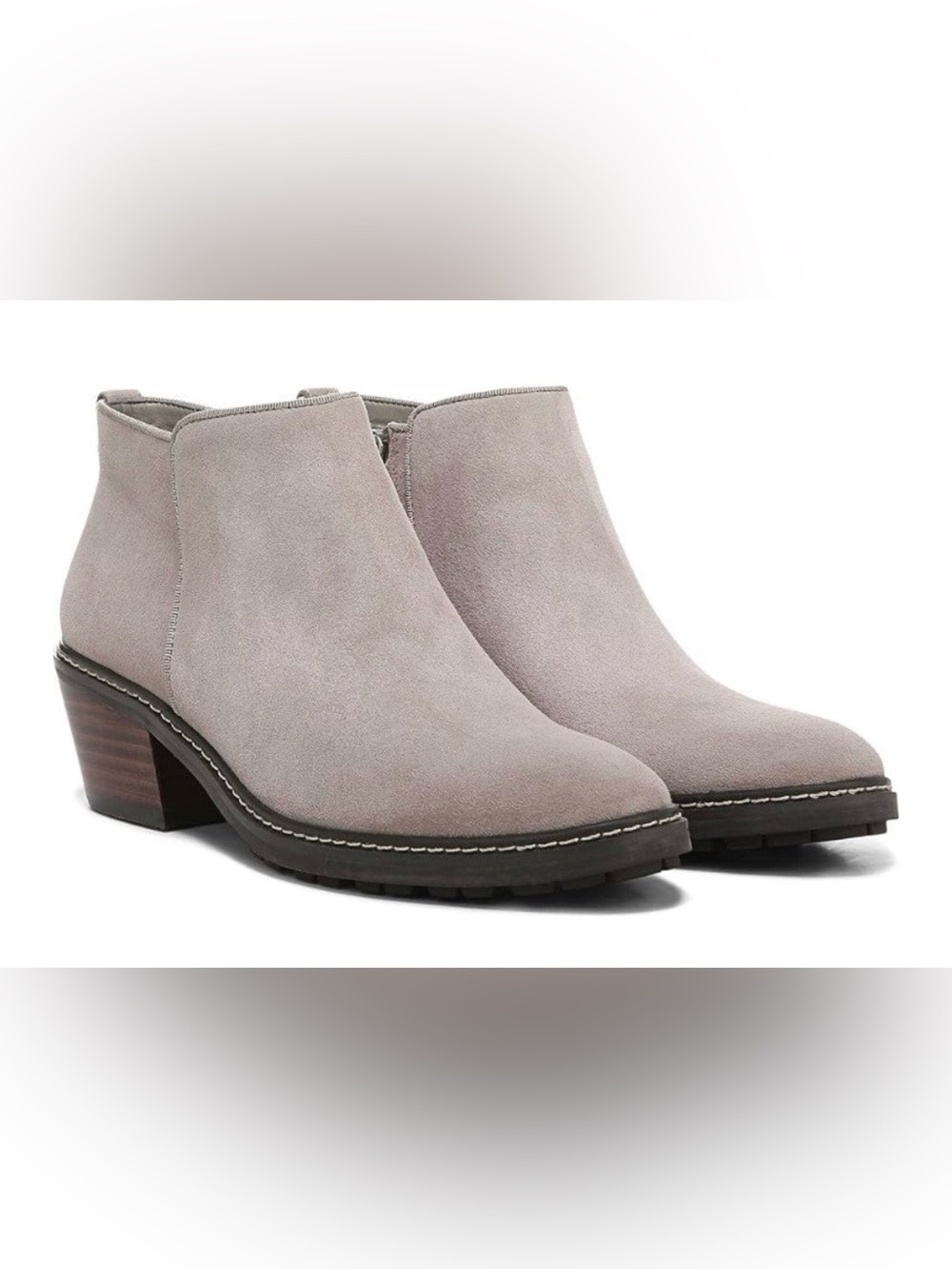 SAM EDELMAN PRYCE PUTTY SUEDE ANKLE BOOTIES SIZE 6.5